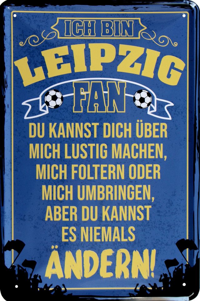 WOGEKA ART Metallbild Ich bin Leipzig Fan - 20 x 30 cm Retro Blechschild Fußball Sport WOGEKA ART Metallbild Ich bin Leipzig Fan - 20 x 30 cm Retro Blechschild Fußball Sport von WOGEKA ART
