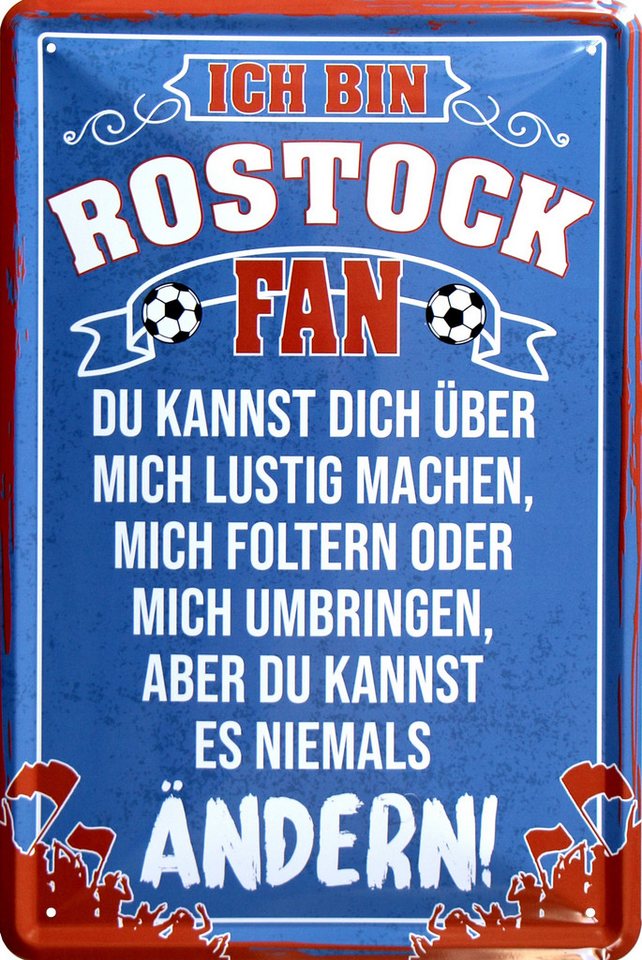 WOGEKA ART Metallbild Ich bin Rostock Fan - 20 x 30 cm Retro Blechschild Fußball Sport WOGEKA ART Metallbild Ich bin Rostock Fan - 20 x 30 cm Retro Blechschild Fußball Sport von WOGEKA ART