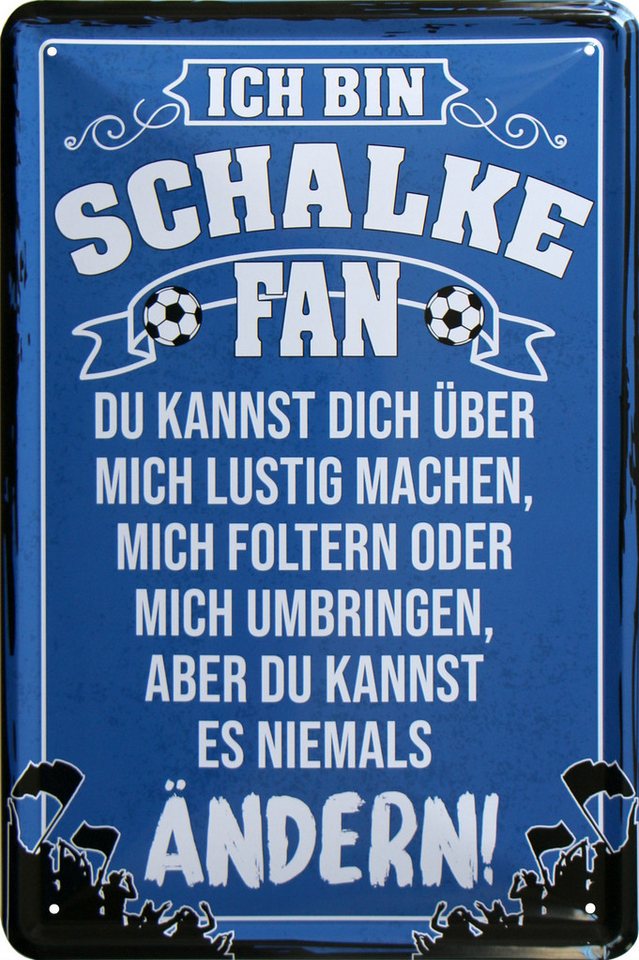 WOGEKA ART Metallbild Ich bin Schalke Fan - 20 x 30 cm Retro Blechschild Fußball Sport WOGEKA ART Metallbild Ich bin Schalke Fan - 20 x 30 cm Retro Blechschild Fußball Sport von WOGEKA ART