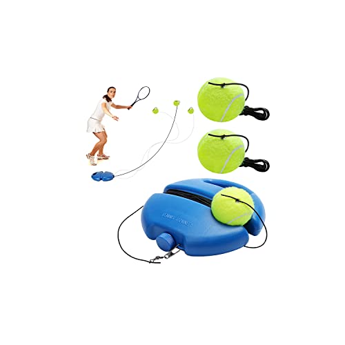 WOKICOR Tennis-Trainer Tennistrainer Set Trainer Baseboard Set mit 2 Rebound Ball, Selbststudium Übungs-Trainingswerkzeug Tennistrainingsausrüstung für Solotraining Erwachsener (Blau) von WOKICOR