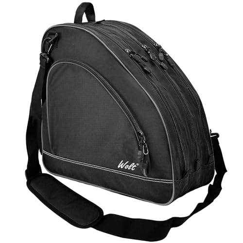 WOLT Schlittschuhtasche – Rollschuh-Tasche, Inline-Skate-Tasche mit verstellbarem Schultergurt, für Jugendliche und Erwachsene, Schwarz WOLT Schlittschuhtasche – Rollschuh-Tasche, Inline-Skate-Tasche mit verstellbarem Schultergurt, für Jugendliche und Erwachsene, Schwarz von WOLT