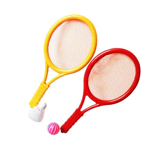 WOONEKY 1 Paar Badminton Tennis Set Aus Kunststoff Inklusive Badmintonschläger Und Tennisbällen Für Freizeitspieler Ideal Für Training Und Spielspaß Im Freien von WOONEKY