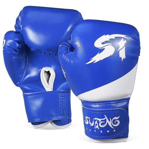 WOONEKY 1 Paar Boxhandschuhe für Schlaghandschuhe Boxhandschuhe Boxen für Trainingshandschuhe Kampfhandschuhe Boxhandschuhe Herren Kinderboxen Leder und Blue von WOONEKY