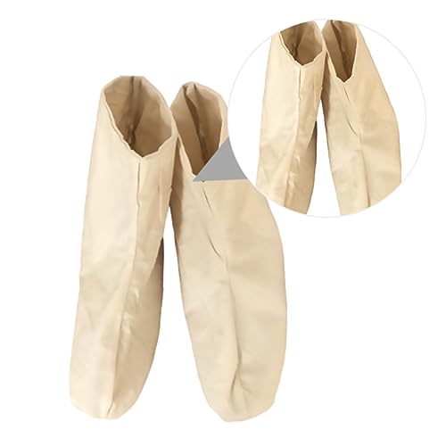 WOONEKY 1 Paar Regenschuhe Reine Baumwolle Regenstiefel Regenstiefel Regenstiefel Socken Beige von WOONEKY