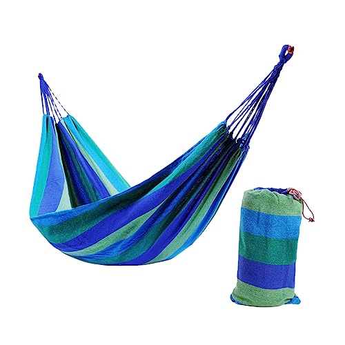 WOONEKY 1 Satz Hängematte für Camping doppelte Hängematte Fallschirmhängematte Reisehängematte Hängemattenzelt Portable Hammock travel Hammock tragbare Hängematte Camping-Hängematte Blue von WOONEKY