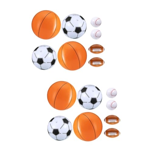 WOONEKY 16 STK Wasserball-Set Sportbälle bläst Wasserball auf aufblasbarer Basketball großer aufblasbarer Pool riesiger aufblasbarer Fußball aufblasbarer Ball wasserspielball Spielzeug PVC von WOONEKY