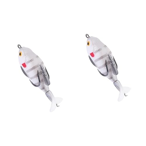 WOONEKY 2 STK 75 Cm86g Rotierender Simulations Fisch Köder Schwenkt Angelgerät Meeresangelköder Angeln Mit Schwimmködern Bass Lockt Forellenköder Spinnerbait Bassköder Weiß Weiches Gummi von WOONEKY