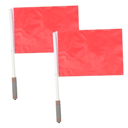 WOONEKY 2St fahnenstange flagrip Schiedsrichter-Signalflagge flaggenmast Tragbare Flagge Spiel wehende Flagge Signalfahnen Handsignalflaggen wehende Fahnen Rennleitungsflagge Schwamm rot von WOONEKY