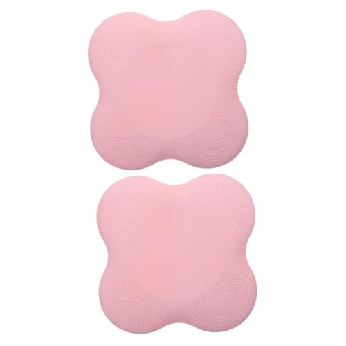 WOONEKY 2st Knie Anti-rutsch-matte Yoga-matte Kniekissen Yoga-knieschützer Yoga-pad Knöchelstütze Reiniger Für Yogamatten Kniematte Für Yoga-knieschoner Fitness-zubehör Yoga-stütze Rosa Pu von WOONEKY