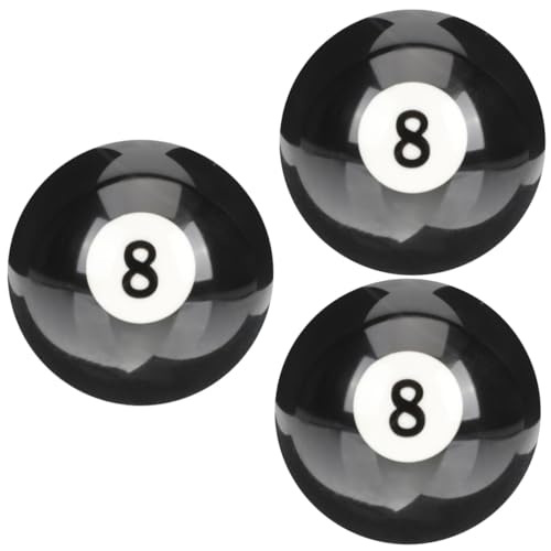 WOONEKY 3st Billard Schwarz Acht Ball Billiard-Tisch Billardkugeln Zerren Professioneller Billardball Tragbarer Billardtisch Auswechselbare Billardkugel Verschleißfester Spielball Harz von WOONEKY