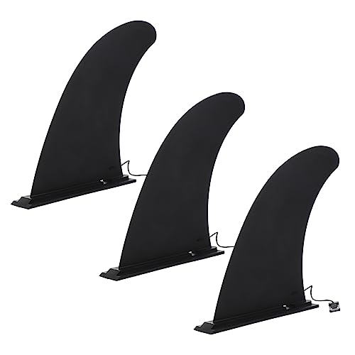 WOONEKY 3st Paddel Boot Mittelflosse Aufsteckbarer Wasserteiler Longboard-Flosse Paddleboard-Flosse Longboard Einzelflosse Aufsteckbarer Wasserabscheider Brett Fin Surfflosse Black Plastik von WOONEKY