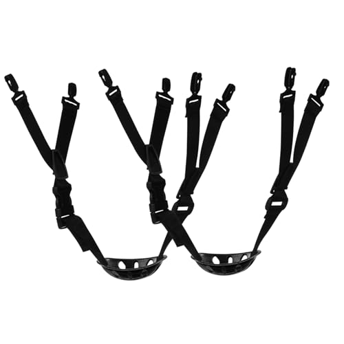 WOONEKY 4 Stück Helmband Jsp-kinnriemen Verstellbare Hutbandclips Scheinwerfer Helm Mit Kinnriemen Schnalle Schutzhelmriemen Flex-hüte Für Männer Hutkinn Abs Kein e Wächter Polyester Black von WOONEKY