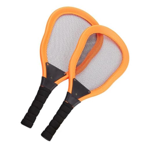 WOONEKY 5 Teiliges Sportspielzeug Set Für Stoff Tennisracket Badminton Set Und Strandracket Orange 2 Rackets + 1 Badminton + 2 Ocean Bälle Farben Zufällig Ideales Outdoor Für von WOONEKY