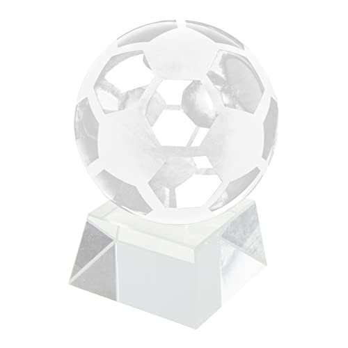 WOONEKY Kristall-Fußball-Ornament kristallfiguren Kristallglas fußballgeschenke Kristallpräsent Fußball Briefbeschwerer Fußball Ball transparenter Kristall-Fußball klarer kristall fußball von WOONEKY