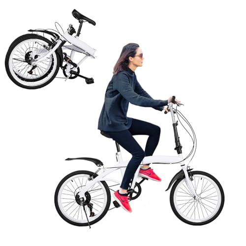 WOQLIBE 20 Zoll Klapprad Faltrad Erwachsene Fahrrad Bikesport Folding,Klapprad Erwachsene,Fahrrad 7-Gang-Schalthebel für Jungen, Mädchen, Damen & Herren, Weiß WOQLIBE 20 Zoll Klapprad Faltrad Erwachsene Fahrrad Bikesport Folding,Klapprad Erwachsene,Fahrrad 7-Gang-Schalthebel für Jungen, Mädchen, Damen & Herren, Weiß von WOQLIBE