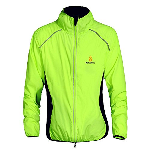 WOSAWE Herren Fahrradjacke Winddichte wasserdichte MTB Mountainbike Jacket Für Radfahren, Joggen & Wandern (Grün XL) von WOSAWE