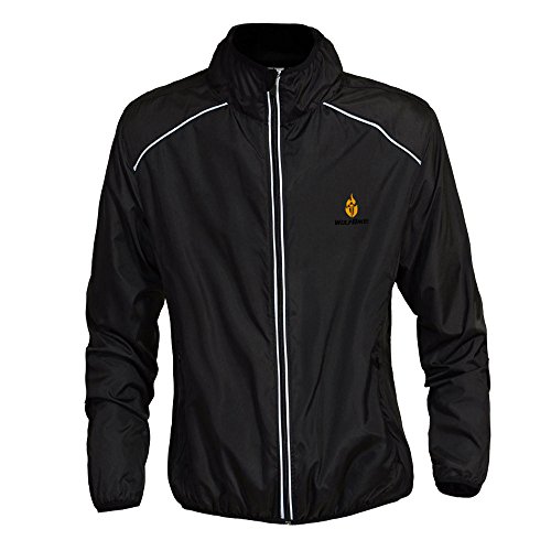 WOSAWE Herren Fahrradjacke Winddichte wasserdichte MTB Mountainbike Jacket Für Radfahren, Joggen & Wandern (Schwarz XXXL) von WOSAWE