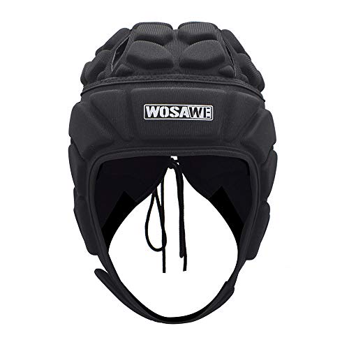 WOSAWE Torwarthelm Erwachsene Rugby Kopfschutz Eva Antikollisionshelm Unterstützung Fußball Rugby Kopfschutz Hut (Schwarz M) WOSAWE Torwarthelm Erwachsene Rugby Kopfschutz Eva Antikollisionshelm Unterstützung Fußball Rugby Kopfschutz Hut (Schwarz M) von WOSAWE