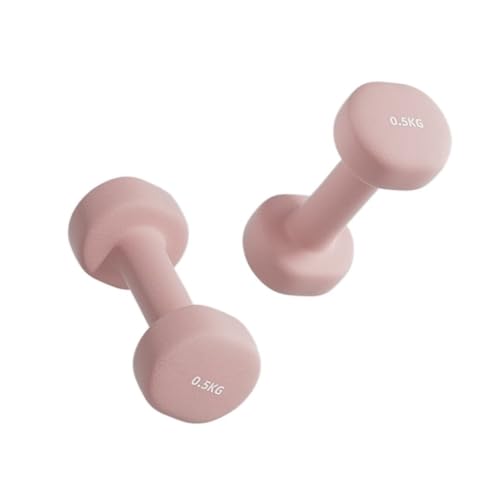 Hantelset Mit Gewichten Hanteln Mit Kunststoffbeschichtung, Fitness-Heimgeräte, Armmuskel-Yoga For Männer, Rutschfeste Kleine Hanteln Aus Reinem Eisen Hantelset(Pink,2kg) von WOSHIXIAOKEAI