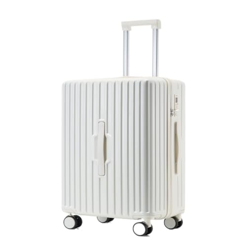 WOSHIXIAOKEAI Reisekoffer 20-Zoll-Multifunktions-Passwort 24-Trolley-Koffer for Männer und Frauen, Leichter Koffer, frischer Koffer Koffer(White,26in) von WOSHIXIAOKEAI