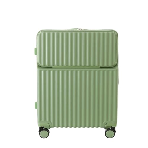 WOSHIXIAOKEAI Reisekoffer Breiter Trolley-Koffer, Damen-Universalrad, Kleiner, Leichter Boarding-Koffer, 24-Zoll-Passwort-Koffer Koffer(Green,20IN) von WOSHIXIAOKEAI