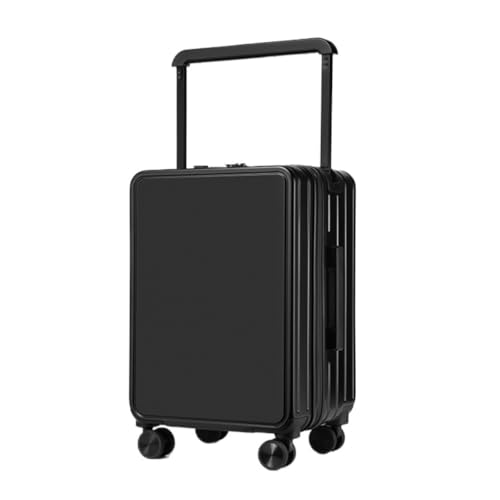 WOSHIXIAOKEAI Reisekoffer Doppelt vorne in der Mitte breiter Trolley-Koffer for Damen und Herren, Passwort-Koffer, Business-Boarding-Koffer Koffer(Black,26in) von WOSHIXIAOKEAI