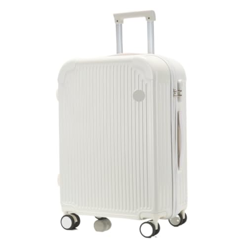 WOSHIXIAOKEAI Reisekoffer Empfohlener Koffer for Männer und Frauen, robuster und langlebiger Trolley-Koffer, leiser Rollkoffer for Einsteigen Koffer(White,24IN) von WOSHIXIAOKEAI