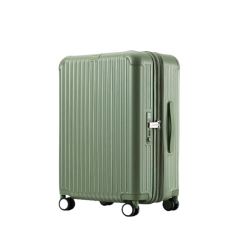 WOSHIXIAOKEAI Reisekoffer Gepäck, erweiterbarer Koffer, Trolley-Koffer for Herren und Damen, Boarding-Koffer, Lederkoffer Koffer(Green,24) von WOSHIXIAOKEAI