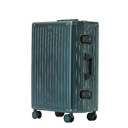 WOSHIXIAOKEAI Reisekoffer Gepäck Aluminium Rahmen Box PC Flugzeug Rad Koffer Passwort Boarding Koffer Gepäck Trolley Box Koffer(Green,22in) von WOSHIXIAOKEAI