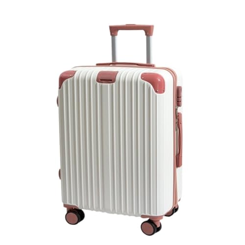 WOSHIXIAOKEAI Reisekoffer Gepäckkoffer Mit Universalrädern, Trolley-Koffer, Passwortbox for Herren, Mode-Geschenkbox for Damen Koffer(White,22in) von WOSHIXIAOKEAI