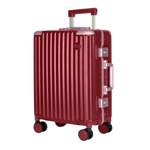 WOSHIXIAOKEAI Reisekoffer Gepäckkoffer for Männer Und Frauen Mit Universalrädern, Trolley-Koffer, Boarding-Code-Koffer, Tasche Koffer(Red,22in) von WOSHIXIAOKEAI