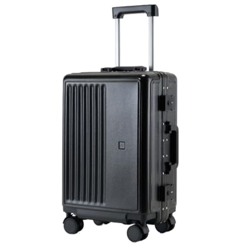 WOSHIXIAOKEAI Reisekoffer Gepäckkoffer for Männer und Frauen, Leichter, kodierter, robuster Koffer, Universal-Rollengepäck-Trolley Koffer(Black,24in) von WOSHIXIAOKEAI