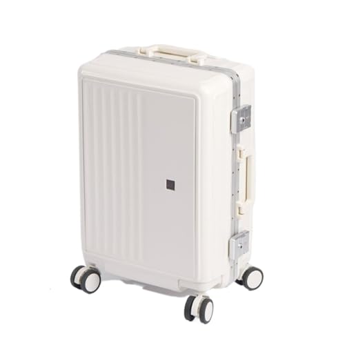 WOSHIXIAOKEAI Reisekoffer Gepäckkoffer for Männer und Frauen, Leichter, kodierter, robuster Koffer, Universal-Rollengepäck-Trolley Koffer(White,20in) von WOSHIXIAOKEAI