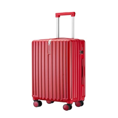 WOSHIXIAOKEAI Reisekoffer Herren- und Damen-Aluminiumrahmen-Koffer, Trolley-Koffer, Boarding-Koffer, geräuschlos, Universal-Rad, Passwort-Box Koffer(Red,26) von WOSHIXIAOKEAI