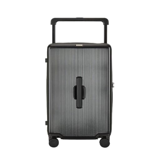 WOSHIXIAOKEAI Reisekoffer Koffer-Trolley, robust und langlebig, verdickter Koffer, Passwort-Ledertasche, Universalräder Koffer(Black,20in) von WOSHIXIAOKEAI