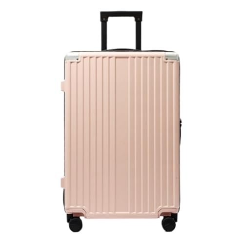 WOSHIXIAOKEAI Reisekoffer Koffer Trolley-Koffer Getränkehalter Koffer Universalrad Passwortbox Lederkoffer Boarding-Koffer Koffer(Pink,26in) von WOSHIXIAOKEAI