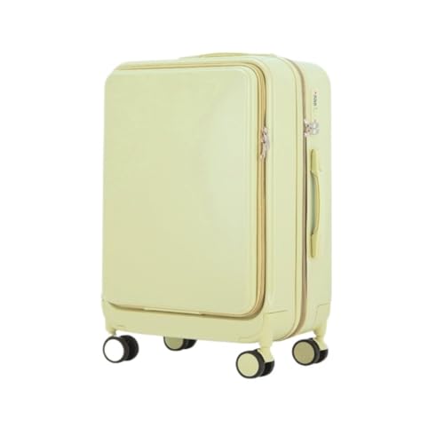 WOSHIXIAOKEAI Reisekoffer Multifunktionaler Koffer-Trolley for Männer, Robuster Und Langlebiger Studenten-Universal-Rad-Passwort-Koffer Koffer(Yellow,24in) von WOSHIXIAOKEAI