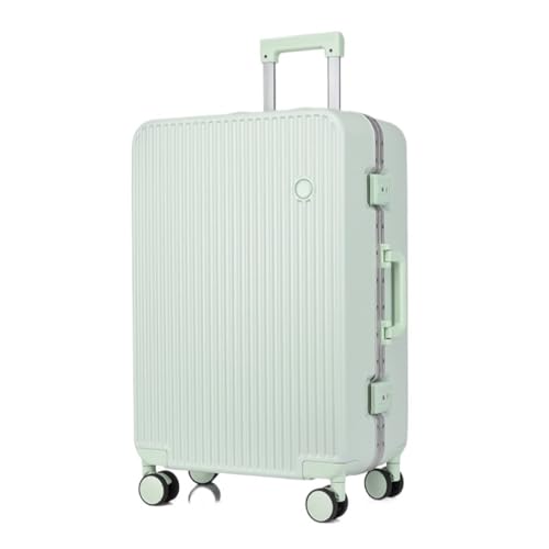 WOSHIXIAOKEAI Reisekoffer Neuer Hartschalenkoffer mit Aluminiumrahmen, 20-Zoll-Boarding-Koffer, Lang- und Kurzstrecken-Trolley Koffer(Green,20in) von WOSHIXIAOKEAI