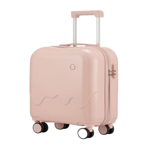 WOSHIXIAOKEAI Reisekoffer Neuer Leichter Handgepäckkoffer, 20-Zoll-Multifunktionskoffer mit Getränkehalter, USB-Ladeanschluss Koffer(Pink,18in) von WOSHIXIAOKEAI