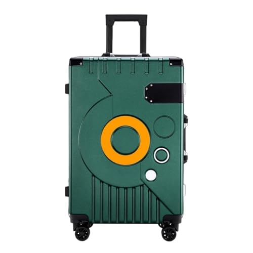 WOSHIXIAOKEAI Reisekoffer Trendiger Trolley-Koffer mit Aluminiumrahmen for Herren und Damen mit 360°-Universalrädern, 22-Zoll-Freizeitkoffer Koffer(Green) von WOSHIXIAOKEAI