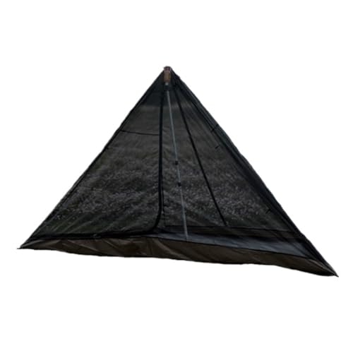 Campingzelt Heißes Zelt Im Freien, Indische Pyramide, Oxford-Stoffzelt, Mehrpersonen-Camping, Regensicheres Holzofenzelt Zelt(Black) von WOSHImeinvYE