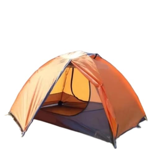 Campingzelt Outdoor-Camping-Doppelschicht-2-Personen-Aluminiumstange, Regen- Und Sonnensicheres Bergsteiger-Camping-tragbares Zelt Zelt(Orange) von WOSHImeinvYE