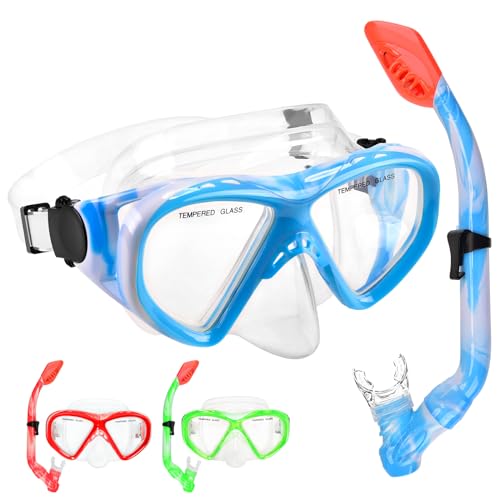 WOVOKA Schnorchelset Kinder - Taucherbrille Kinder mit Schnorchel Anti Leck Anti Fog HD Tauchmasken Dry Schnorchel für 4-13 Jahren Jungen Mädchen WOVOKA Schnorchelset Kinder - Taucherbrille Kinder mit Schnorchel Anti Leck Anti Fog HD Tauchmasken Dry Schnorchel für 4-13 Jahren Jungen Mädchen von WOVOKA