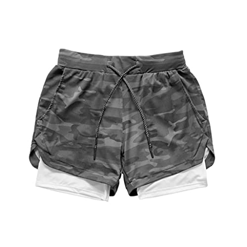 WOWCSXWC Camo Running Shorts Men 2 In 1 Double-Deck Quick Dry Sport Shorts Athletic Shorts Men von WOWCSXWC