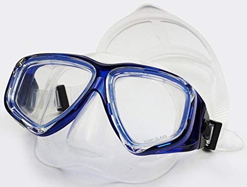 WOWDECOR Schnorchelmaske Taucherbrille Dioptrin Dioptrien Korrektur, Tauchmaske Tauchermaske für Erwachsene und Kinder mit Kurzsichtigkeit Kurzsichtig (Blau, -1,5) von WOWDECOR
