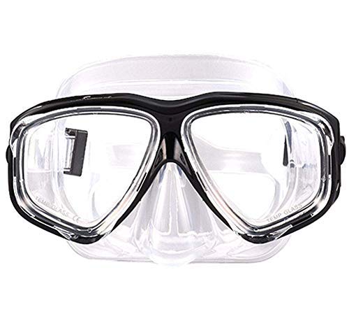 WOWDECOR Tauchmaske für Erwachsene und Kinder mit Kurzsichtigkeit Kurzsichtig, Schnorchelmaske Taucherbrille Dioptrin Dioptrien Korrektur, Schwarz (-3,0) von WOWDECOR