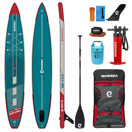 WOWSEA Swift S2 Aufblasbares Stand Up Paddle Board, Langlebiges und Stabiles SUP Board, Rennen & Reisen Paddelboard mit Kamera Halterung, Gute Wahl für Wasserübungen und professionelle Spieler WOWSEA Swift S2 Aufblasbares Stand Up Paddle Board, Langlebiges und Stabiles SUP Board, Rennen & Reisen Paddelboard mit Kamera Halterung, Gute Wahl für Wasserübungen und professionelle Spieler von WOWSEA