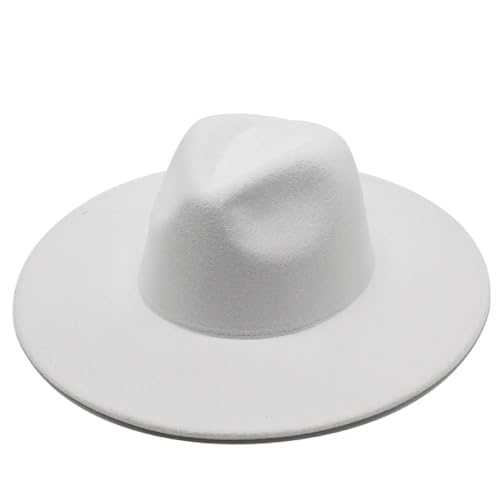 WOYUANSHA Cowboyhüte Fedora-Hut Große Krempe Drop-Cap Oben Verstellbar Unisex-Hut Fedora-Jazzhut 56–58 cm 6 von WOYUANSHA
