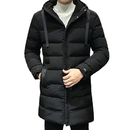 WOYUANSHA Daunenjacken Coat Herren Parka Daunen Mantel Mit Kapuze Wärme Windschutz Wind Breaker Hochkragen Outdoor Schnee Jacke XXL Schwarz von WOYUANSHA