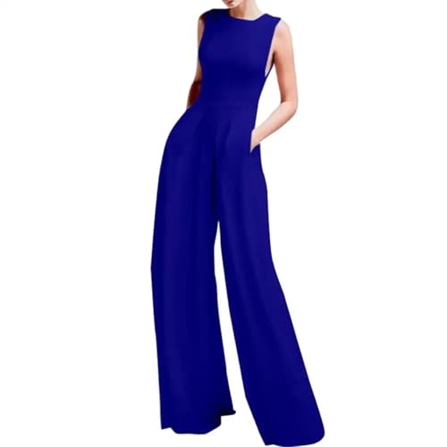 WOYUANSHA Jumpsuits Body Bodysuit Damen Jumps Uit Ärmelloses Weites Bein Slim Fit Hohe Taille Overall Formal Spiel Anzug In Voller Länge Jumps Uit M Schwarz von WOYUANSHA